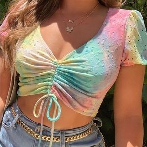 Tie Dye Scrunched Crop Top